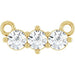 Ladies Three-Stone Bar Necklace or Center (I1, G-H) — 14K Yellow Gold
