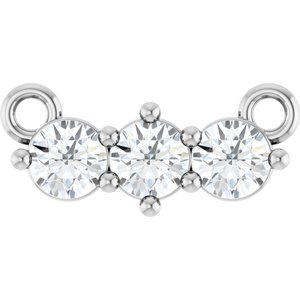 Ladies Three-Stone Bar Necklace or Center (I1, G-H) — 14K White Gold