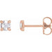 Ladies Rose-Cut Natural Diamond Stud Earrings (Vs/Si1, Ghi) — 14K Rose Gold
