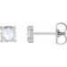 Ladies Rose-Cut Natural Diamond Stud Earrings (Vs/Si1, Ghi) — 14K White Gold