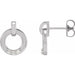 Ladies Natural Diamond Circle Earrings — Sterling Silver