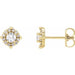 Ladies Natural Diamond Halo-Style Earrings — 14K Yellow Gold