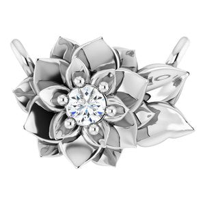 Ladies Natural Diamond Flower Necklace Center (Si2-Si3, G-H) — Platinum