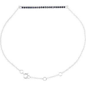 Ladies Natural Blue Sapphire Bracelet — 14K White Gold
