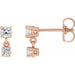 Ladies Natural Diamond Two-Stone Earrings — 14K Rose Gold
