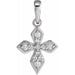 Ladies Natural Diamond Petite Cross Pendant (I1, G-H) — 14K White Gold