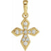 Ladies Natural Diamond Petite Cross Pendant (I1, G-H) — 14K Yellow Gold