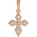 Ladies Natural Diamond Petite Cross Pendant (I1, G-H) — 14K Rose Gold