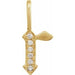 Ladies Natural Diamond Gothic Initial R Charm/Pendant (I1, H+) — 14K Yellow Gold
