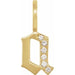 Ladies Natural Diamond Gothic Initial A Charm/Pendant (I1, H+) — 14K Yellow Gold