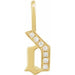 Ladies Natural Diamond Gothic Initial D Charm/Pendant (I1, H+) — 14K Yellow Gold