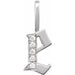 Ladies Natural Diamond Gothic Initial E Charm/Pendant (I1, H+) — 14K White Gold