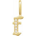 Ladies Natural Diamond Gothic Initial F Charm/Pendant (I1, H+) — 14K Yellow Gold