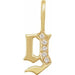 Ladies Natural Diamond Gothic Initial G Charm/Pendant (I1, H+) — 14K Yellow Gold