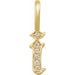 Ladies Natural Diamond Gothic Initial I Charm/Pendant (I1, H+) — 14K Yellow Gold