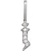 Ladies Natural Diamond Gothic Initial J Charm/Pendant (I1, H+) — 14K White Gold