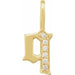 Ladies Natural Diamond Gothic Initial Q Charm/Pendant (I1, H+) — 14K Yellow Gold