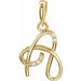 Ladies Natural Diamond Initial A Pendant (I1, G-H) — 14K Yellow Gold