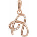 Ladies Natural Diamond Initial A Pendant (I1, G-H) — 14K Rose Gold