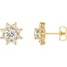 Ladies Natural Diamond Earrings — 14K Yellow Gold