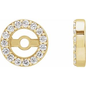 Ladies Natural Diamond Earring Jackets with 3.6 mm ID — 14K Yellow Gold