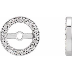 Ladies Natural Diamond Earring Jackets with 3.6 mm ID — 14K White Gold