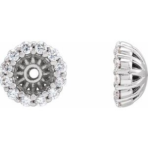 Ladies Natural Diamond Earring Jackets with 3.6 mm ID — Platinum