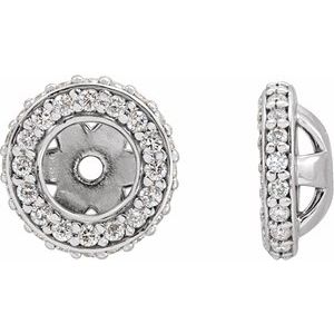 Ladies Natural Diamond Earrings Jacket — Platinum