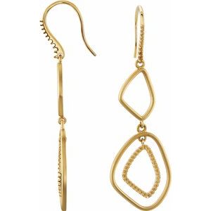 Ladies Natural Diamond Open Silhouette Earrings — 14K Yellow Gold