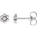 Ladies Natural Diamond Beaded Daisy Earrings — Sterling Silver