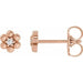 Ladies Natural Diamond Beaded Daisy Earrings — 14K Rose Gold