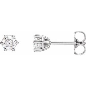 Ladies Natural Diamond Stud Earrings (I2, G-H) — Platinum