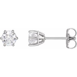 Ladies Natural Diamond Stud Earrings (I2, G-H) — 14K White Gold
