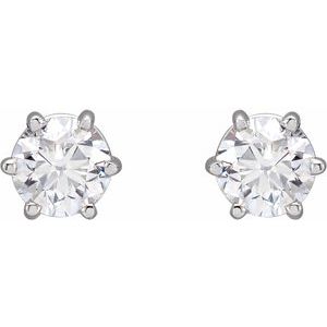 Lab-Grown Diamond Round 6-Prong Stud Earrings