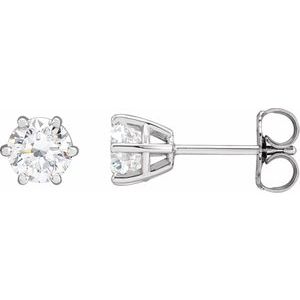 Ladies Natural Diamond Stud Earrings (I3, G-H) — Platinum