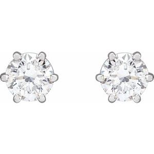 Lab-Grown Diamond Round 6-Prong Stud Earrings