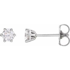 Ladies Natural Diamond Stud Earrings (Si2-Si3, G-H) — 14K White Gold