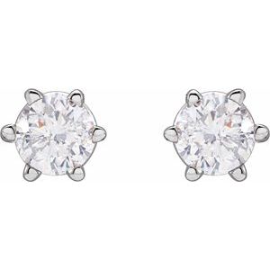 Lab-Grown Diamond Round 6-Prong Stud Earrings