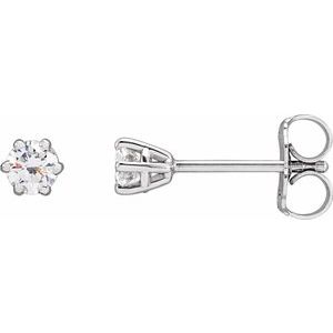 Ladies Natural Diamond Stud Earrings (Si2-Si3, G-H) — Platinum