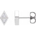 Ladies Natural Diamond Two-Stone Bezel-Set Earrings — Platinum