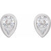 Lab-Grown Diamond Pear Bezel-Set Stud Earrings