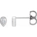 Lab-Grown Diamond Pear Bezel-Set Stud Earrings (Single Earring)
