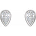 Lab-Grown Diamond Pear Bezel-Set Stud Earrings