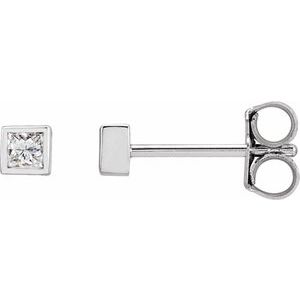 Lab-Grown Diamond Square Bezel-Set Stud Earrings