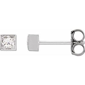 Lab-Grown Diamond Square Bezel-Set Stud Earrings