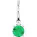 Ladies Natural Emerald Natural Diamond Charm/Pendant (I1, G-H) — Sterling Silver