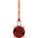 Ladies Natural Mozambique Garnet Natural Diamond Charm/Pendant (I1, G-H) — 14K Rose Gold