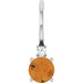Ladies Natural Citrine Natural Diamond Charm/Pendant (I1, G-H) — Sterling Silver
