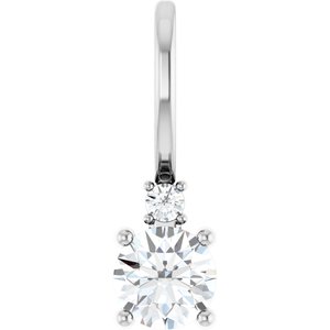Ladies Natural Diamond Charm/Pendant (I1, G-H) — Sterling Silver