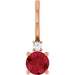 Ladies Natural Ruby Natural Diamond Charm/Pendant (I1, G-H) — 14K Rose Gold
